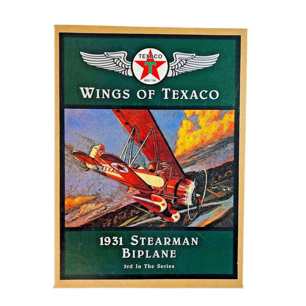Wings of Texaco 1931 STEARMAN BIPLANE AIRPLANE Die Cast Bank 3rd in Series NEW